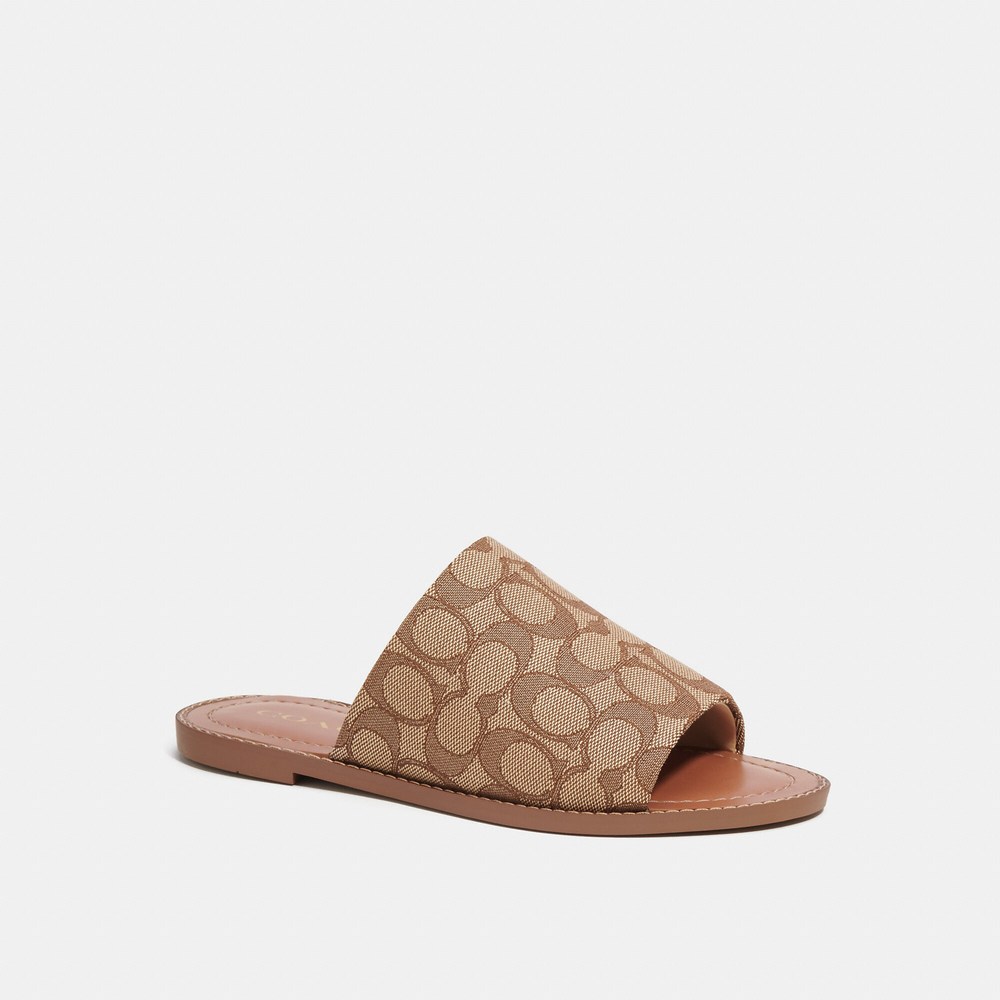 NWT Coach Outlet Hazel Sandal In Signature Jacquard - Picture 1 of 5